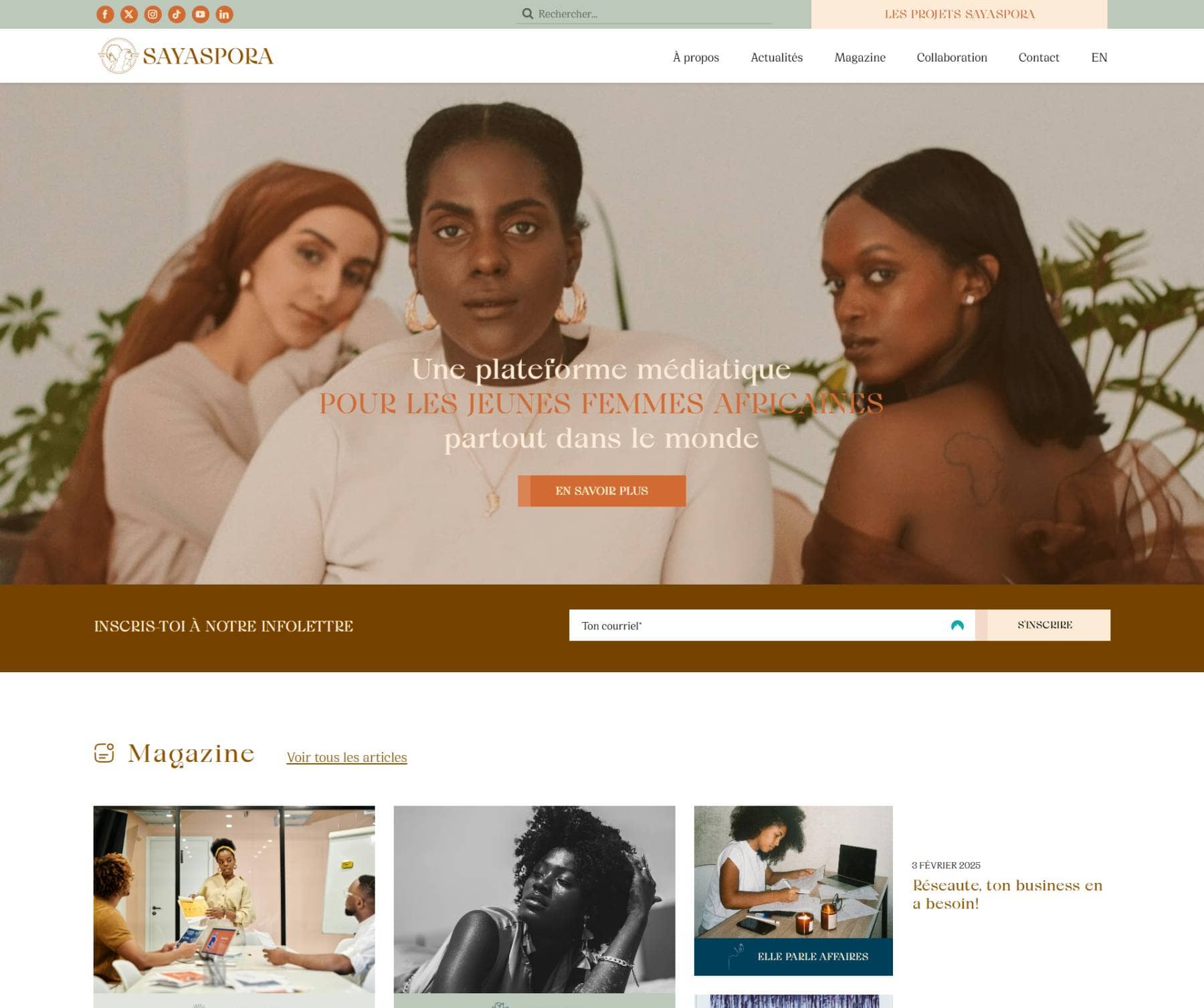 Sayaspora website screenshot