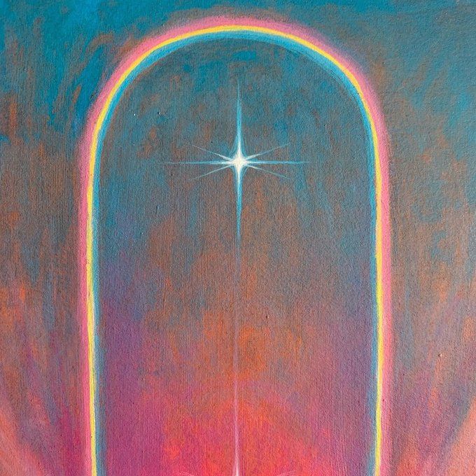 Rainbow arch painting sacred container art
