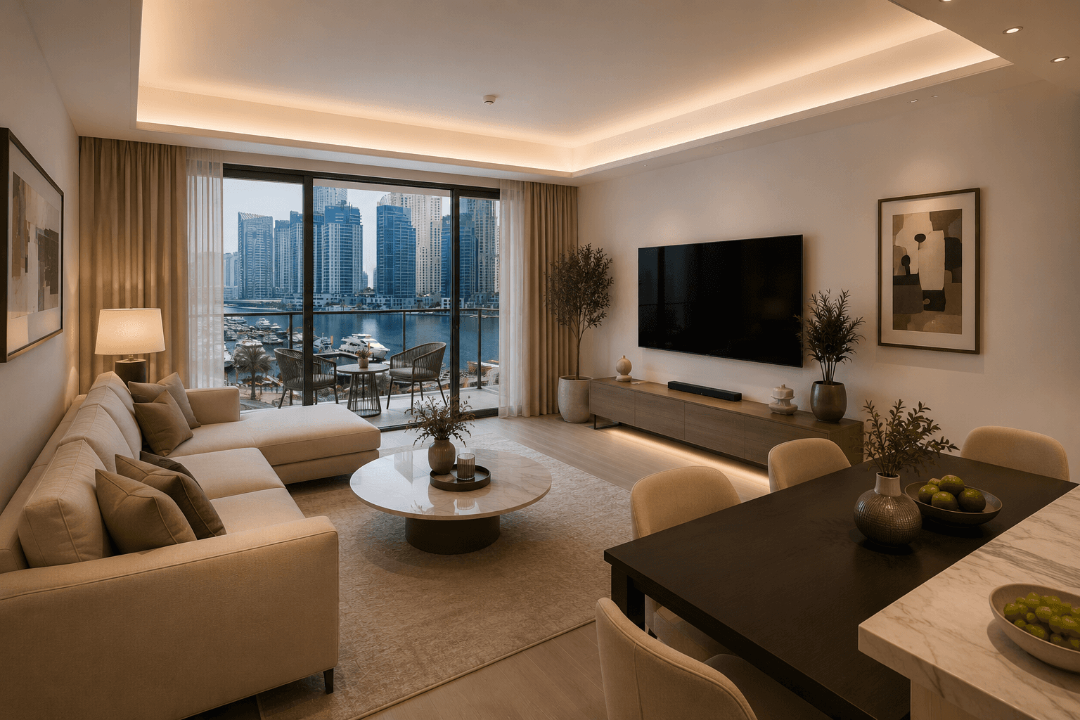 Residences Du Port living room interior