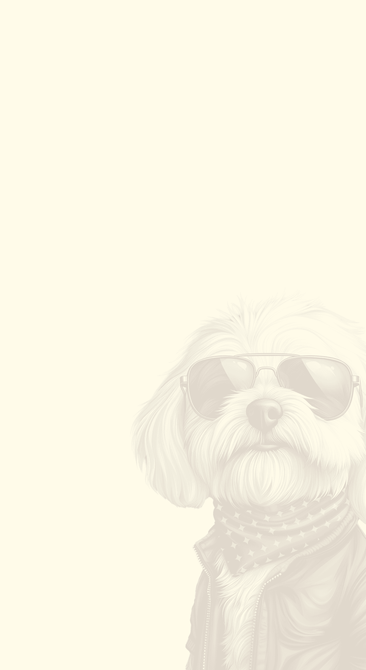Illustrated small dog in signature TENDS style, representing the brand’s confident small-dog identity