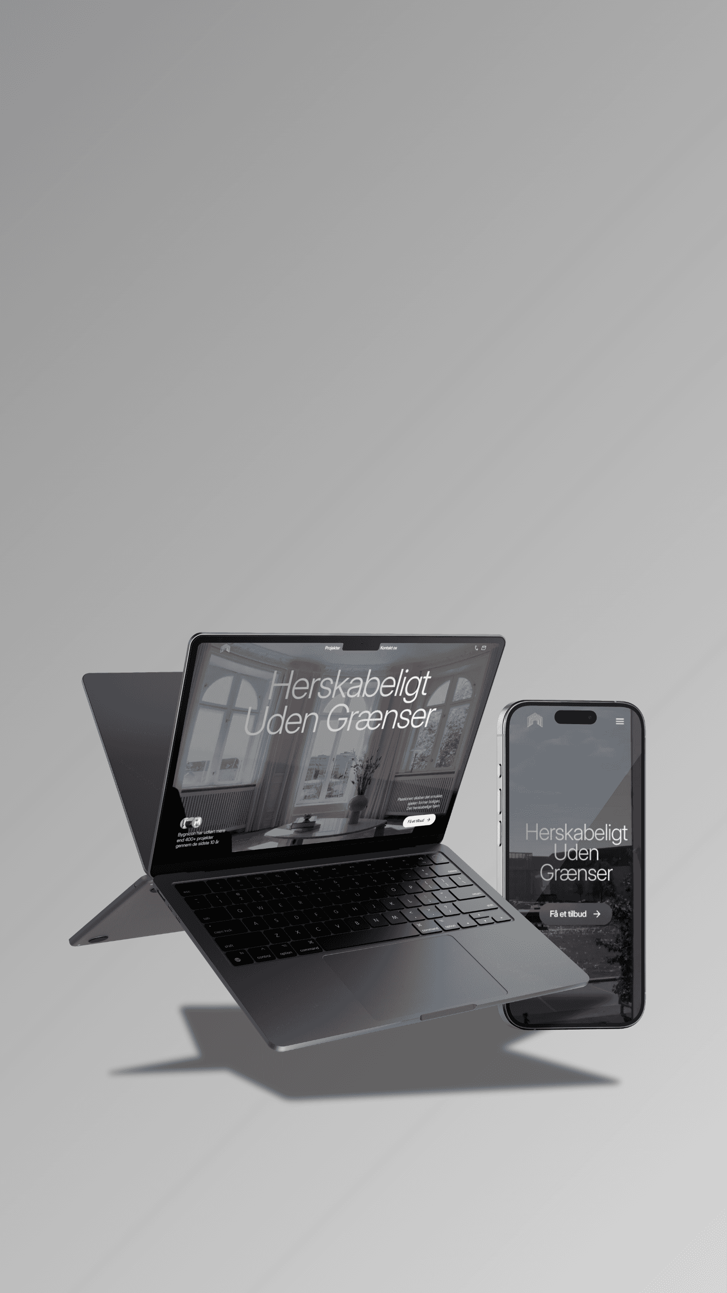 Mac and iPhone Mockup displays website made by Seoma