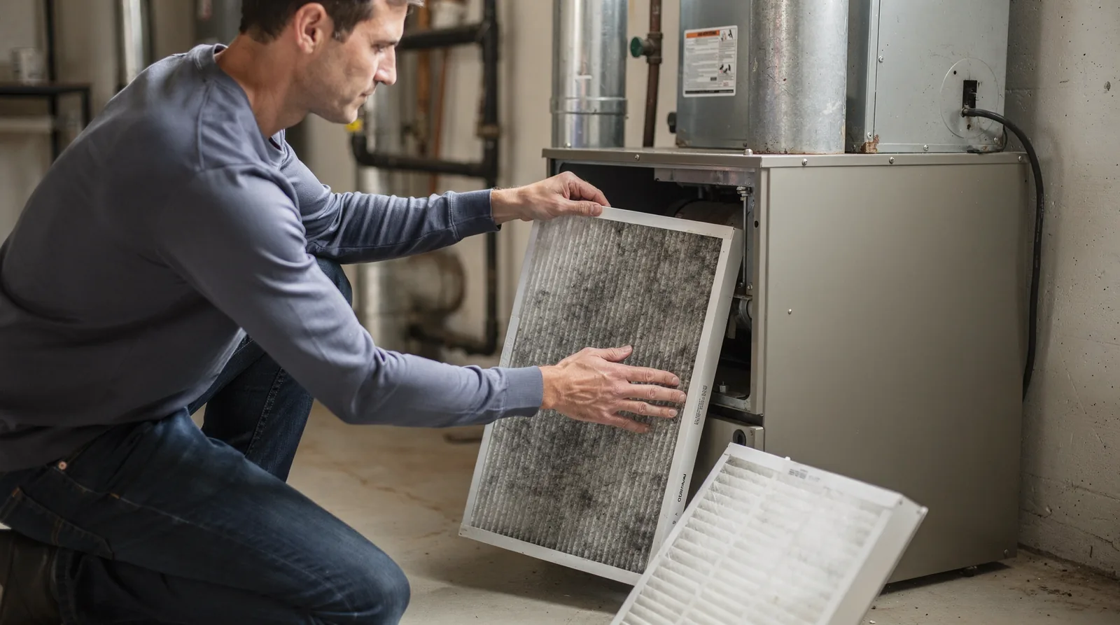 Filter changes are a critical winter HVAC maintenance task for keeping your home warm, safe