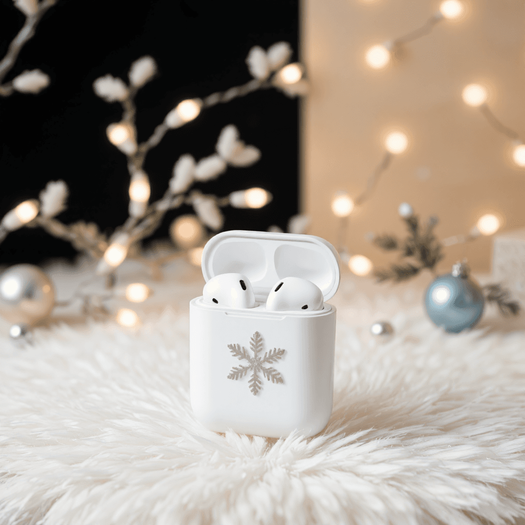 product photography of a case for wireless earbuds, designed for protection and portability