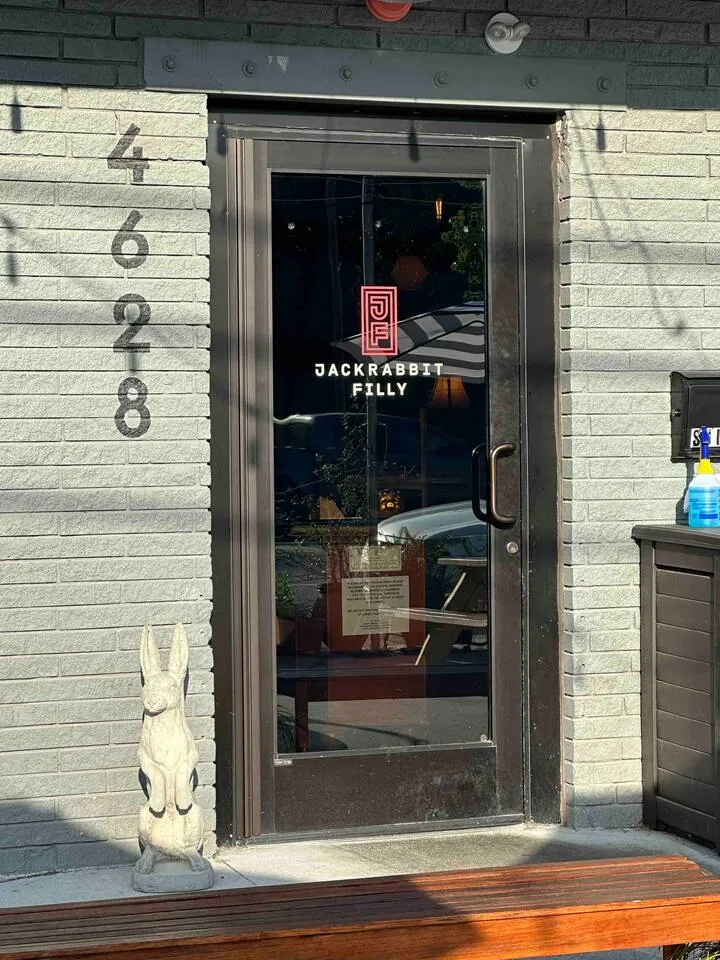Front door of Jackrabbit Filly in Park Circle