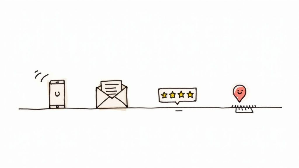 A person using a smartphone with various app icons, illustrating everyday NLP use.