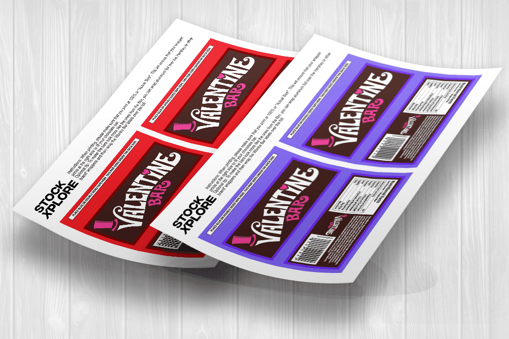 Valentine Wonka Bar Wrapper | Ready to Print PDF for Hershey's 1.55oz Bars | Add a whimsical, romantic touch to your celebrations and special moments!