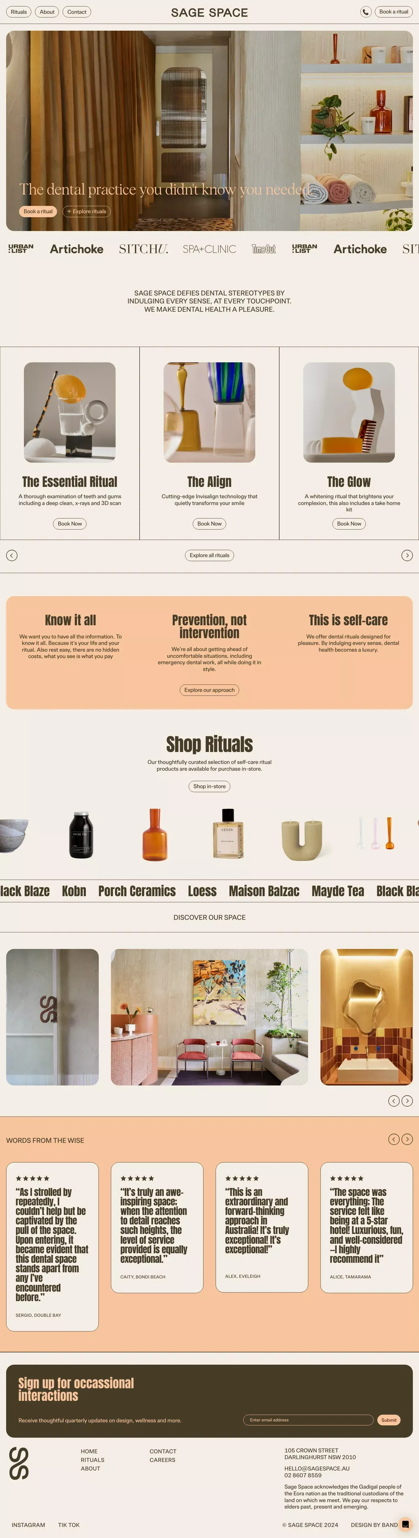Dentist in Darlinghurst landing page screenshot showcasing Health & Fitness and Medical design