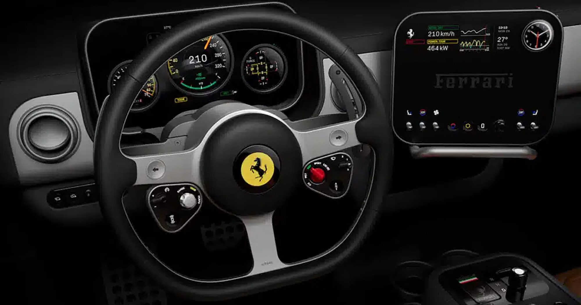 The interior of the ferrari Luce, designed by Jony Ive