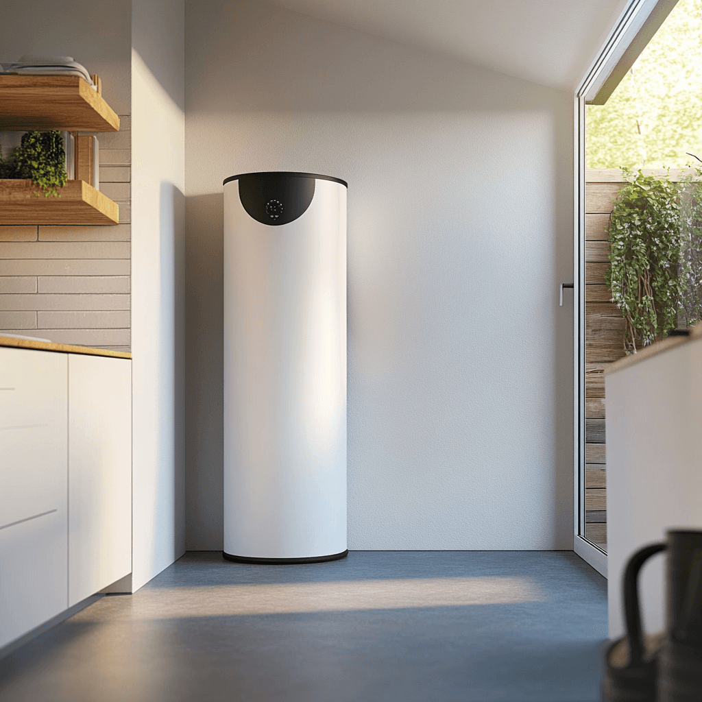 Weißer moderner Wasserspeicher für mehr Komfort und Effizienz