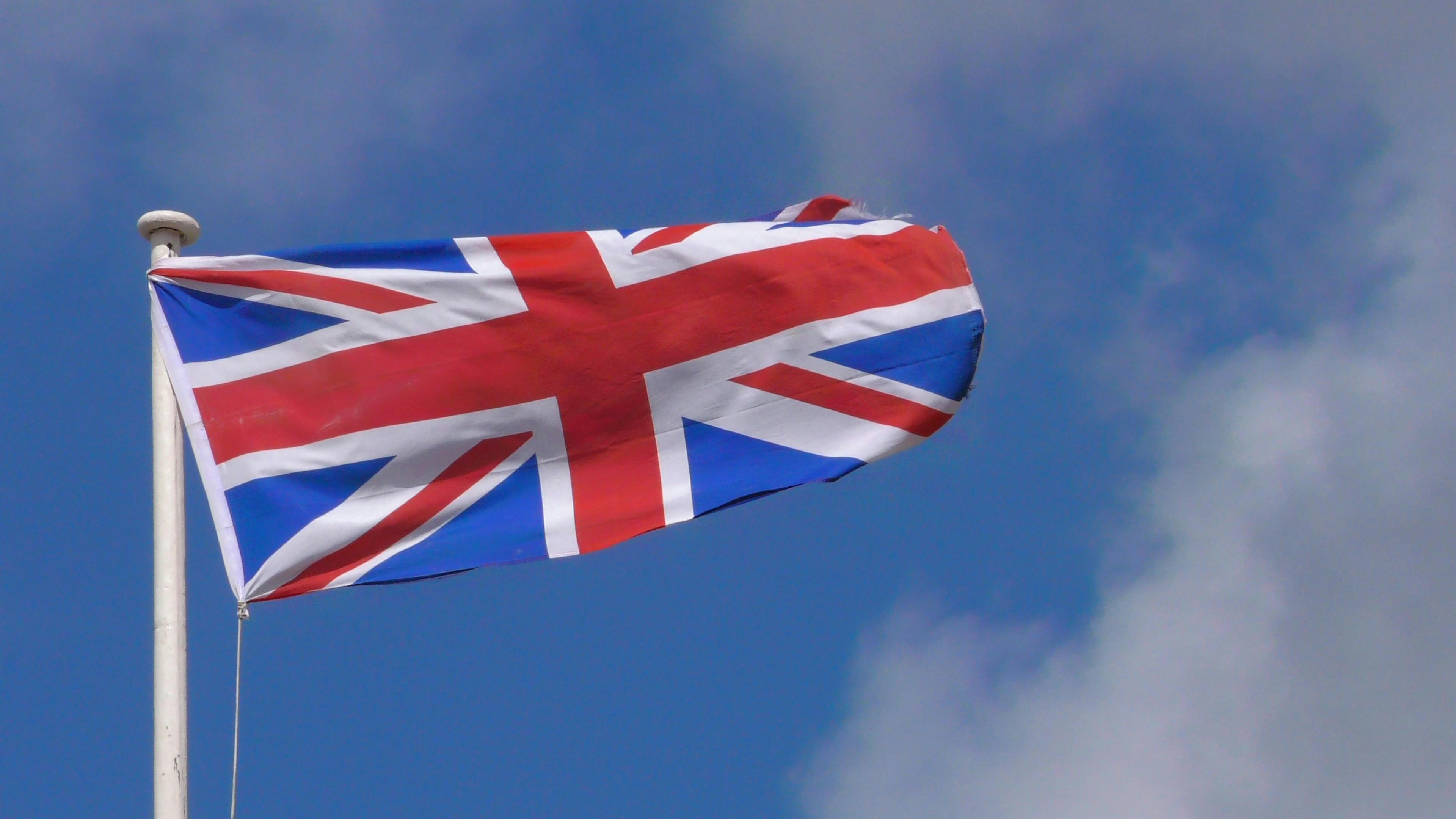 UK flag painted on hand