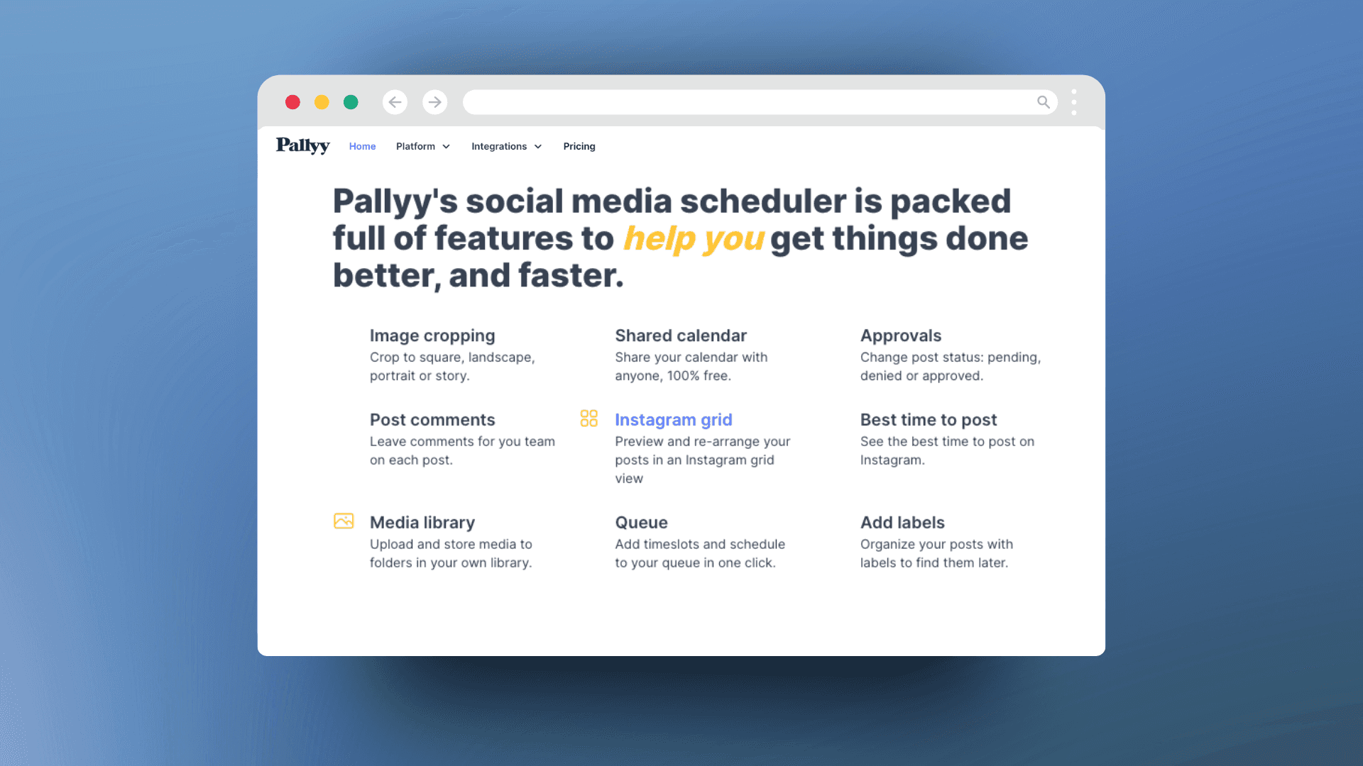 Pallyy Social Media scheduler benefits and feature facts