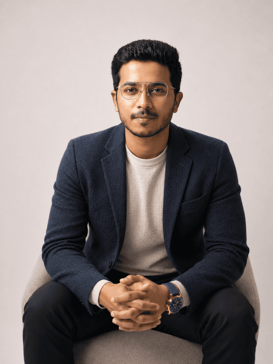 "Vedant Singh Thakur, Founder and CEO, in a professional studio portrait