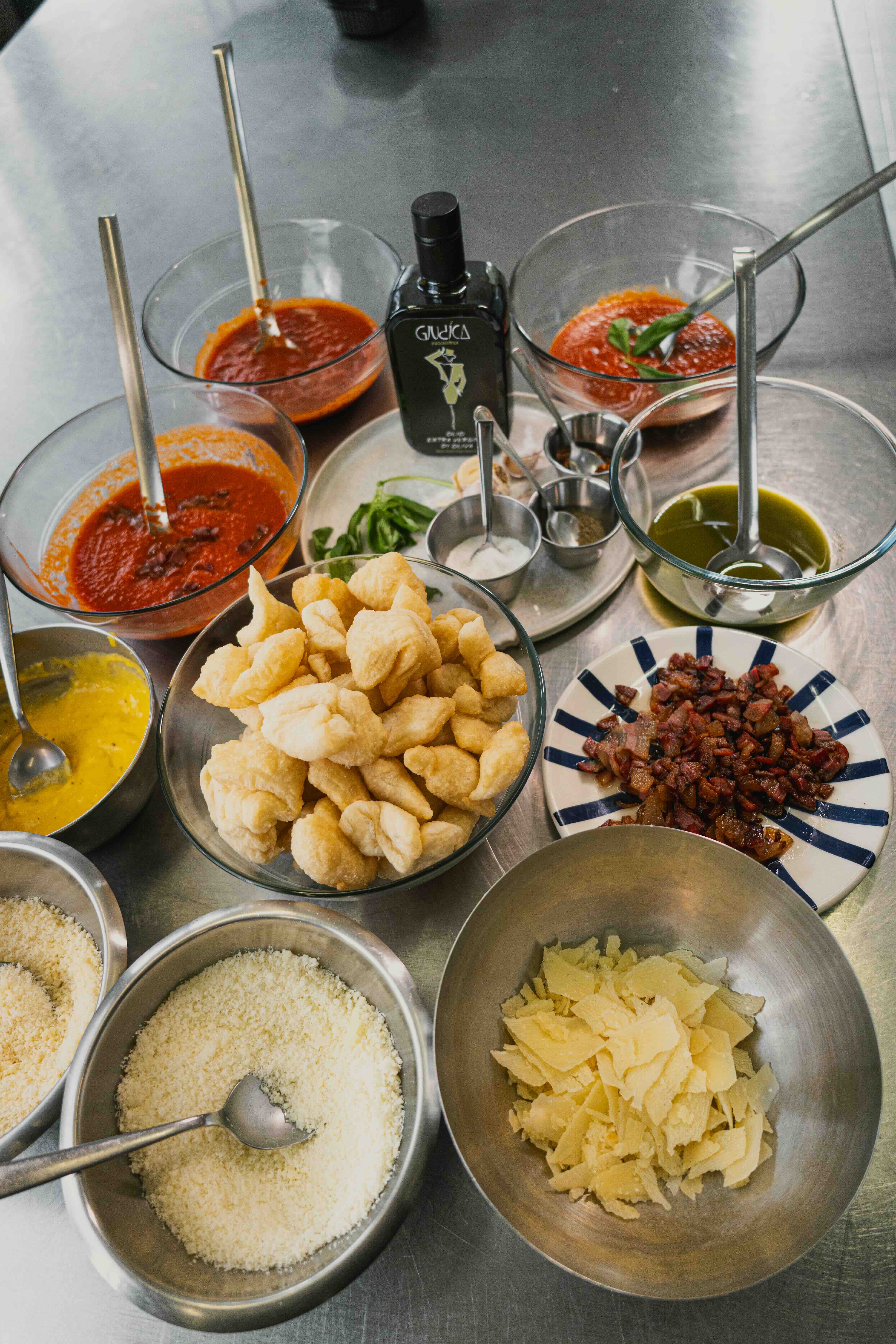 Cozy café interior with bar and hanging lights