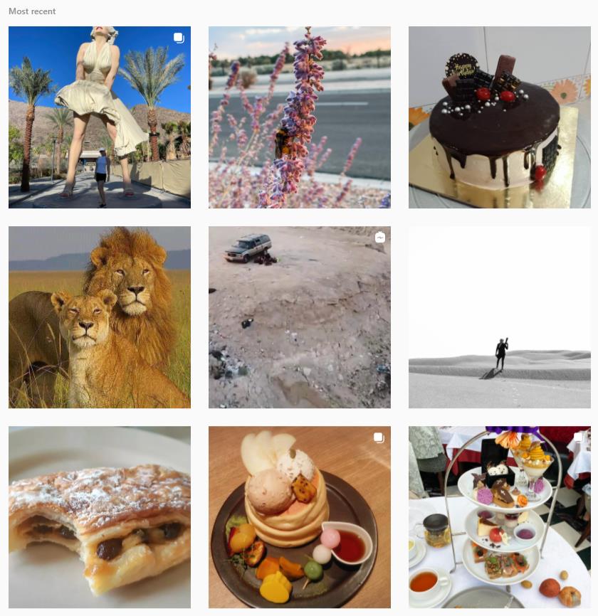 Desert Instagram hashtag page