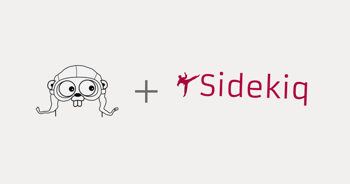 Go gopher mascot and Sidekiq logo illustration representing Go and Sidekiq integration
