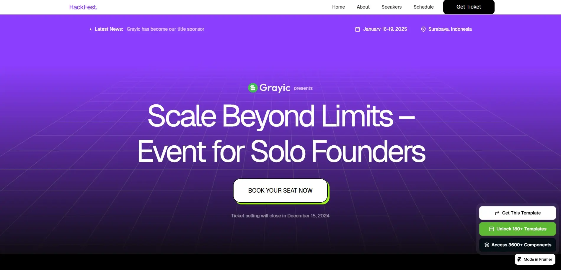 hackfest free template for events conferences