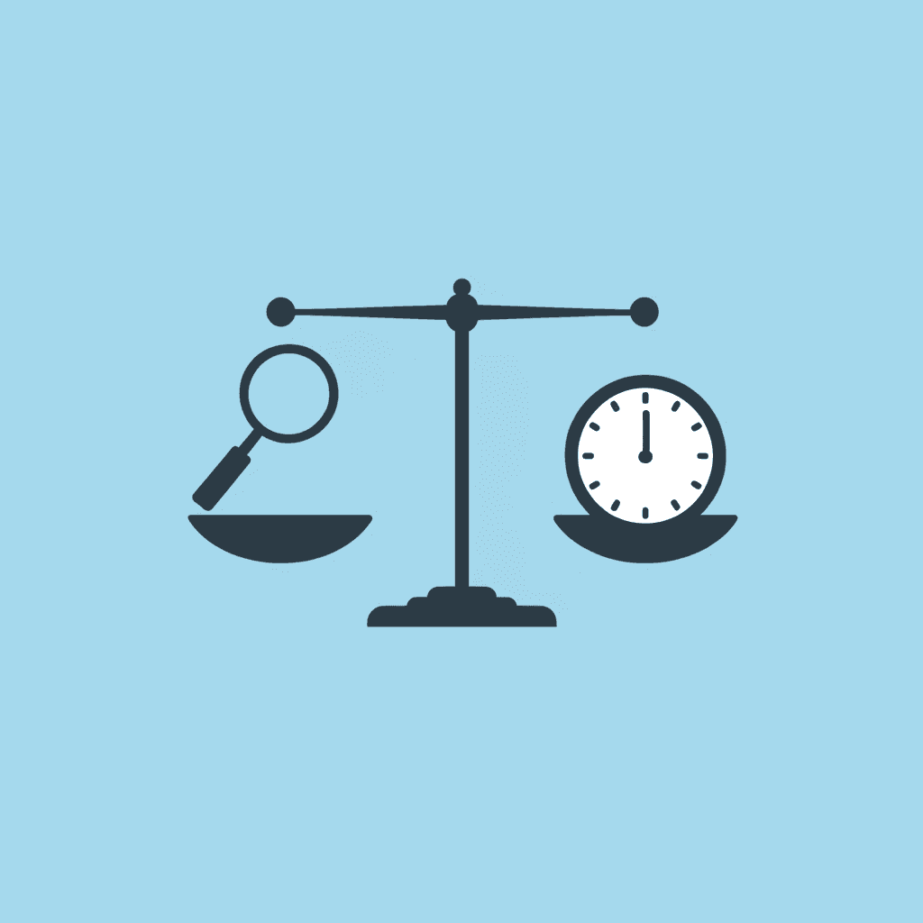  Balance scale comparing the effort required to find information against the effort to use it