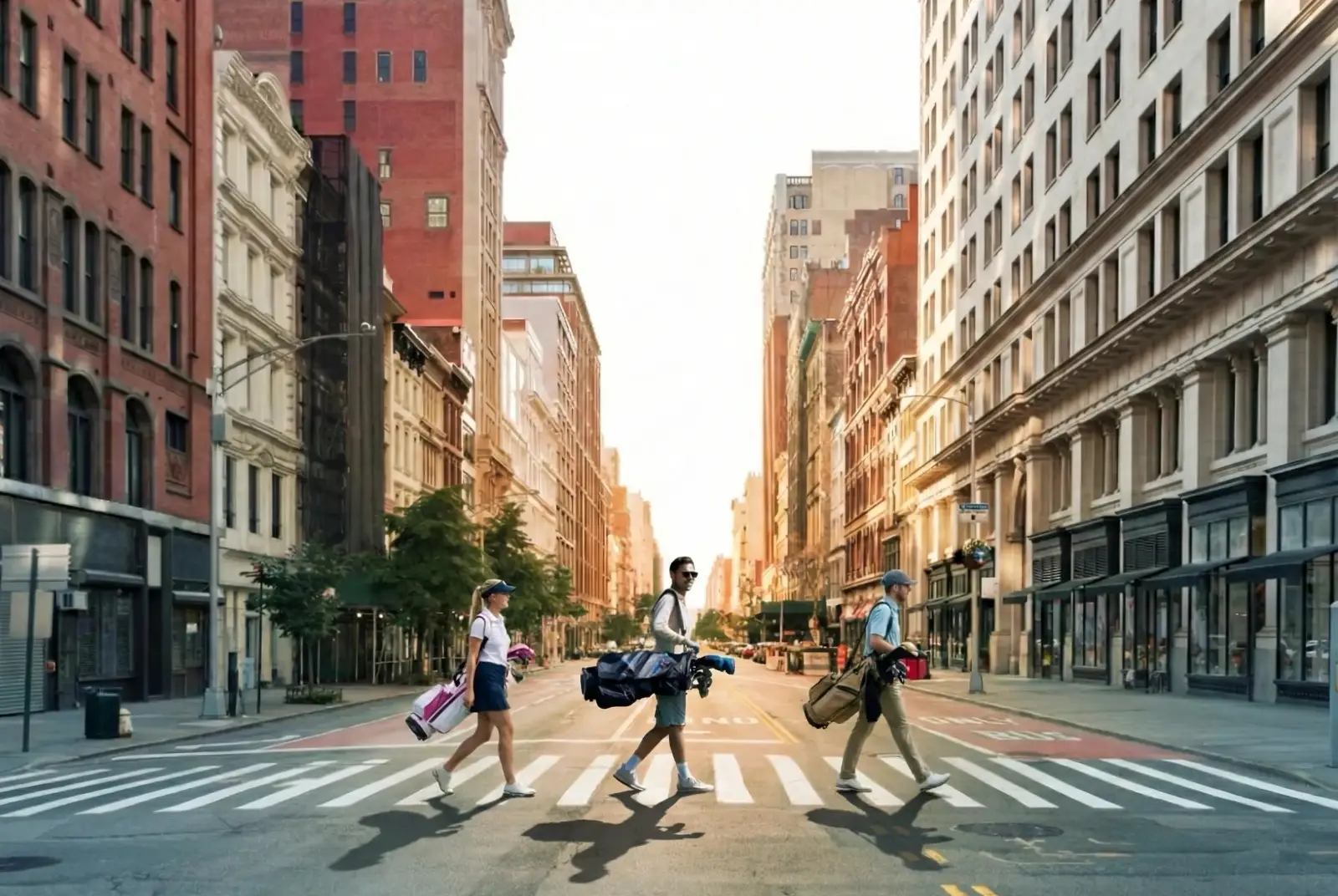 `indoor-golfers-met-golftassen-steken-lege-stadsstraat-over-bij-zonsopkomst`