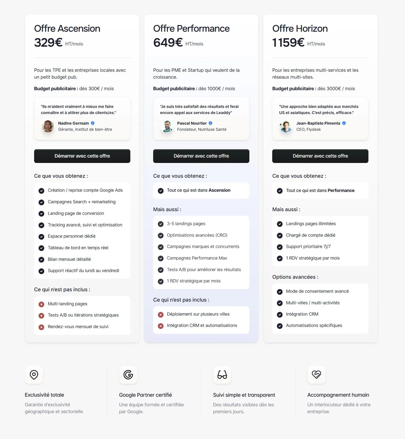 section pricing site leaddy