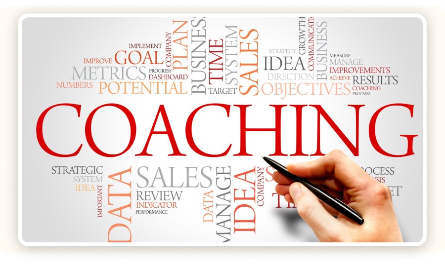 Words cloud about coaching