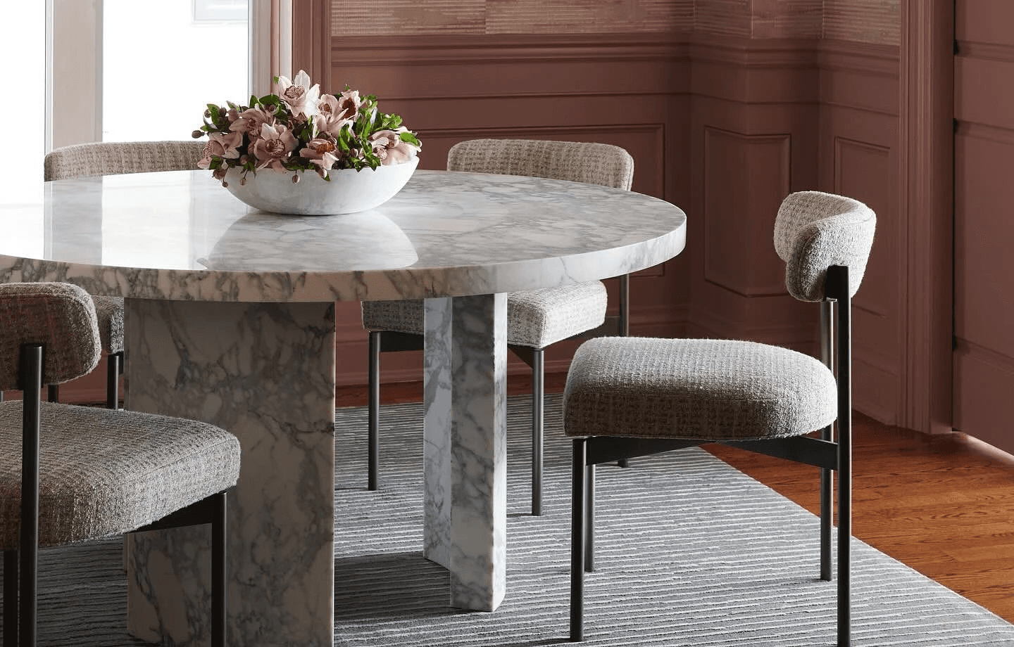 Veneering can also be done with marble, although the cost savings are greater because of the weight reduction for shipping.