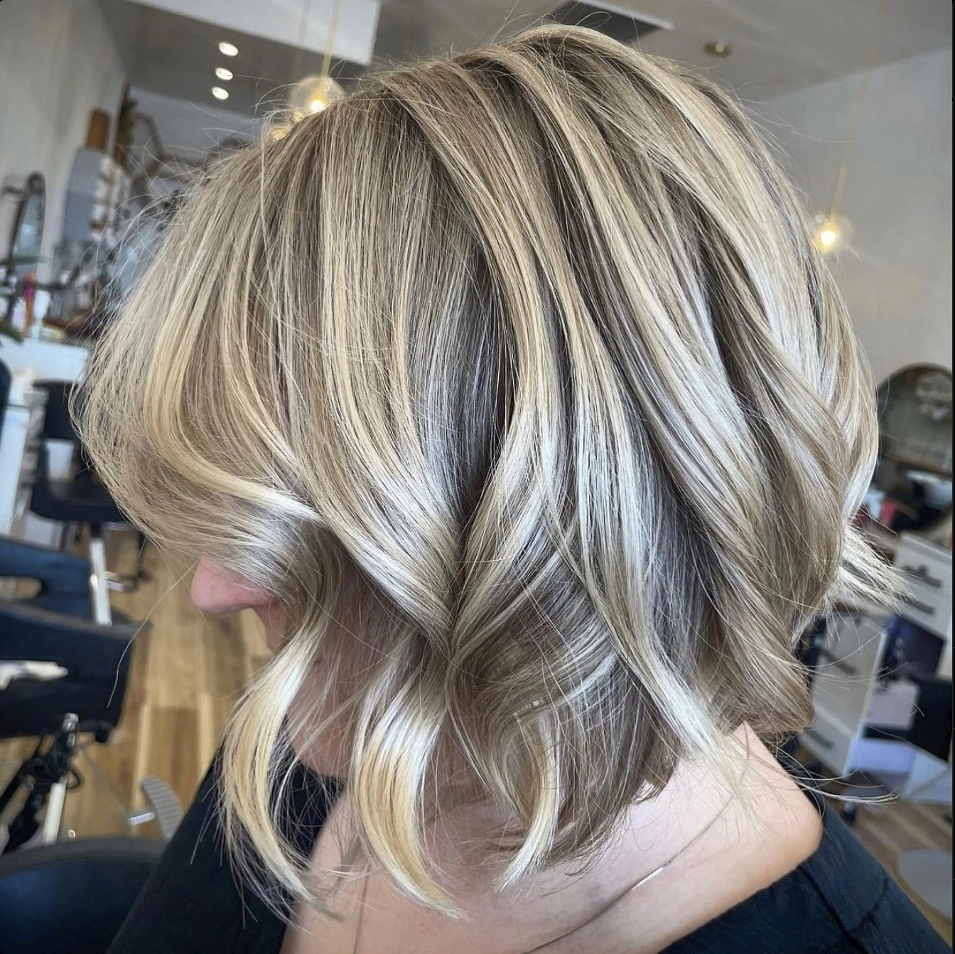 Tannya Speir high impact blonding and bob cut Del Sol Hair Studio Huntington Beach