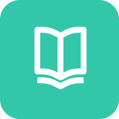 Open book icon illustration on green background