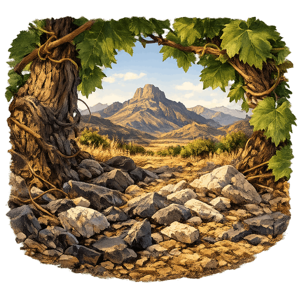 Detailed graphic of the Pedernal Valley wine region.