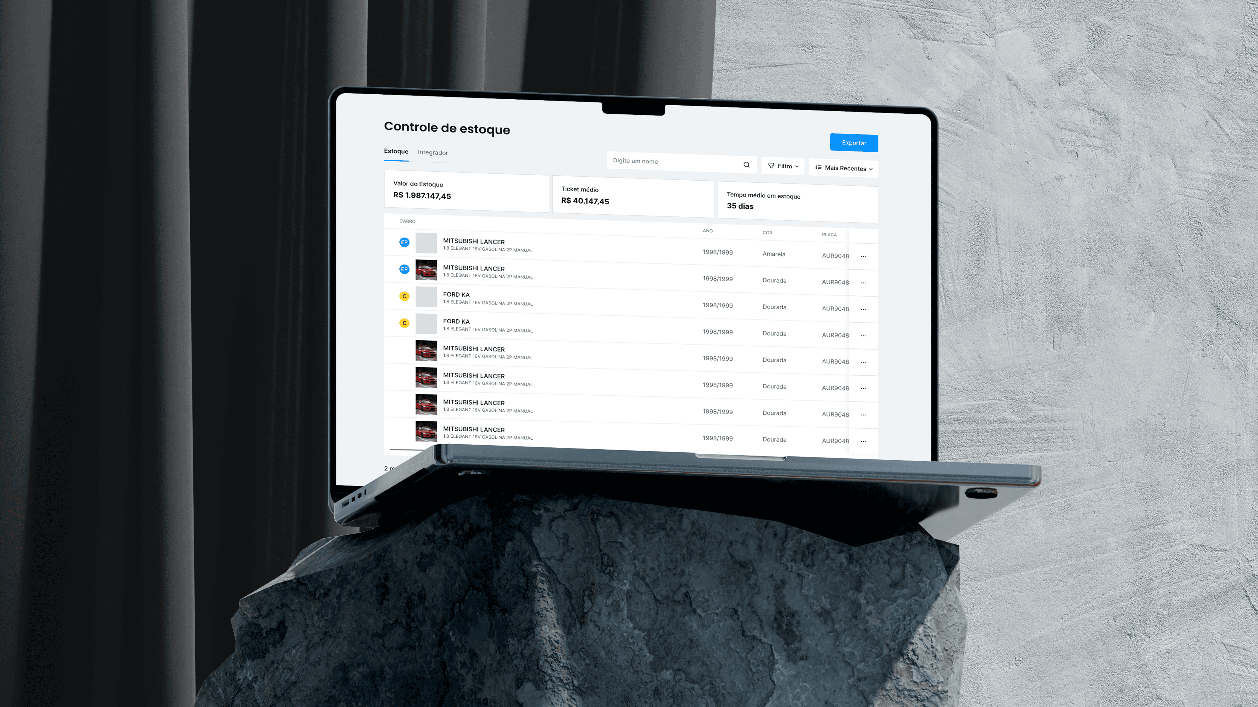 Phone showing Bloomy UI