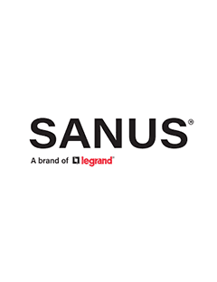 Sanus Logo - Red, Black and White