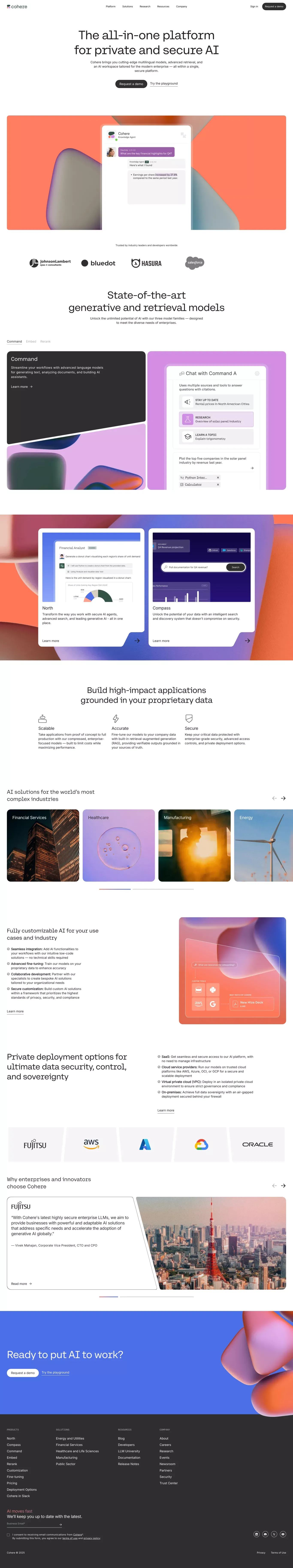 The World's Leading AI Platform for Ente landing page screenshot showcasing AI and Tech design