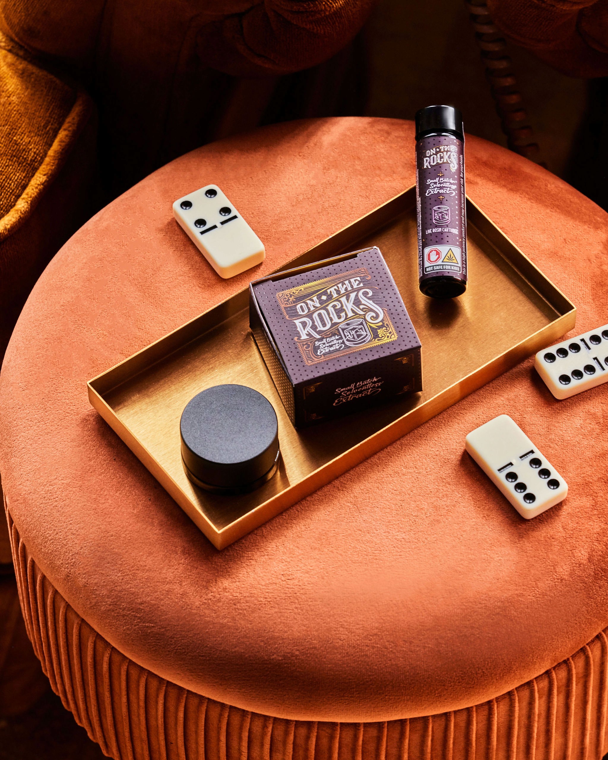 Rocky desert landscape with mountains at sunset