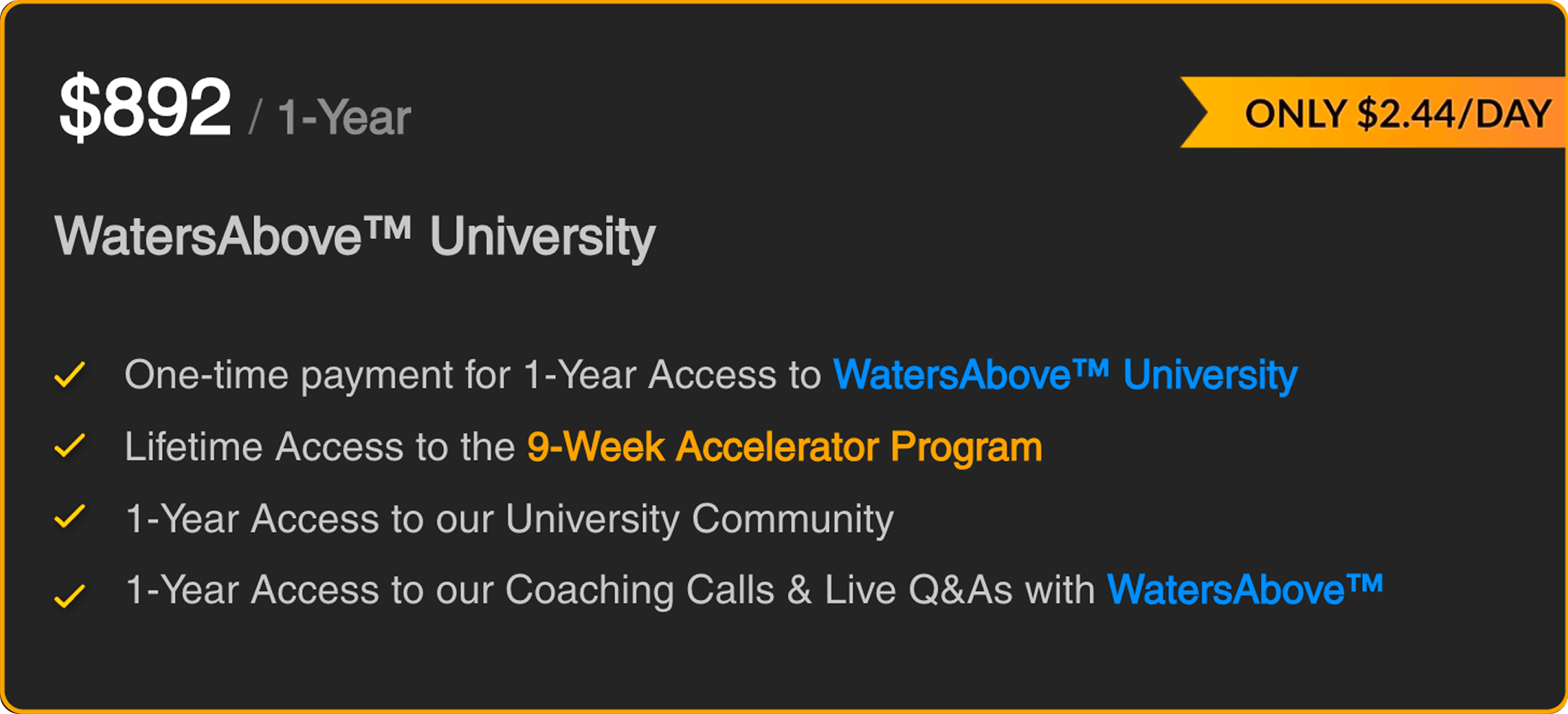 2025 Membership Card to WatersAbove University
