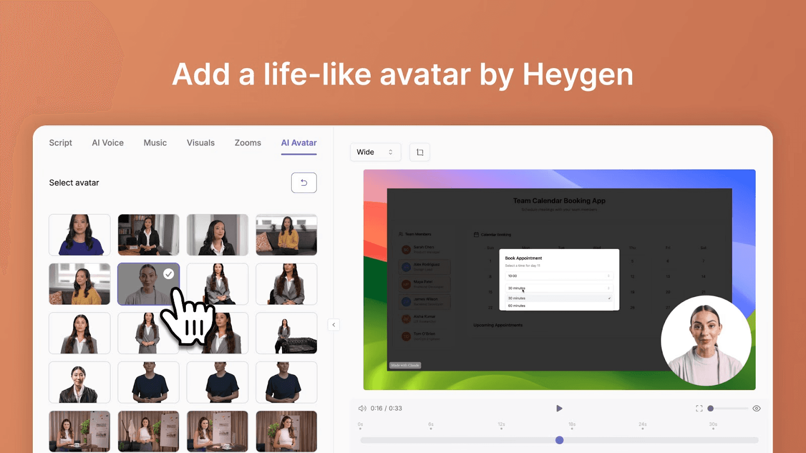 Add an AI-powered Heygen avatar to your product demo to humanize it