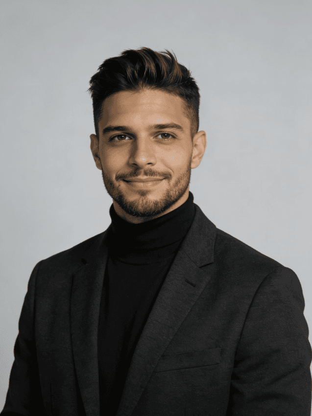 man wearing Henley top portrait