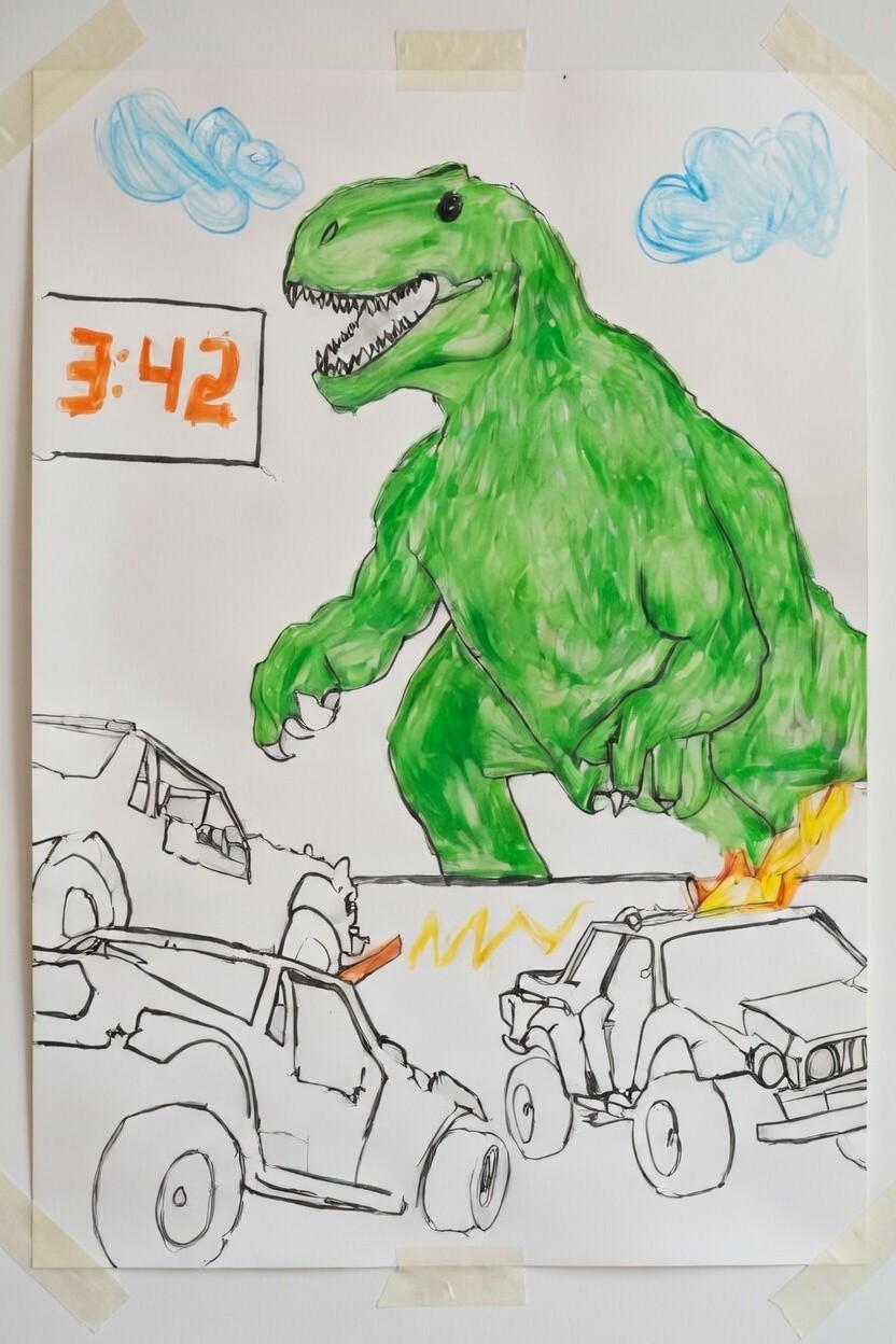 Gruxx original drawing by a child