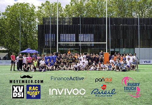 Photo tournoi rugby logos partenaires.