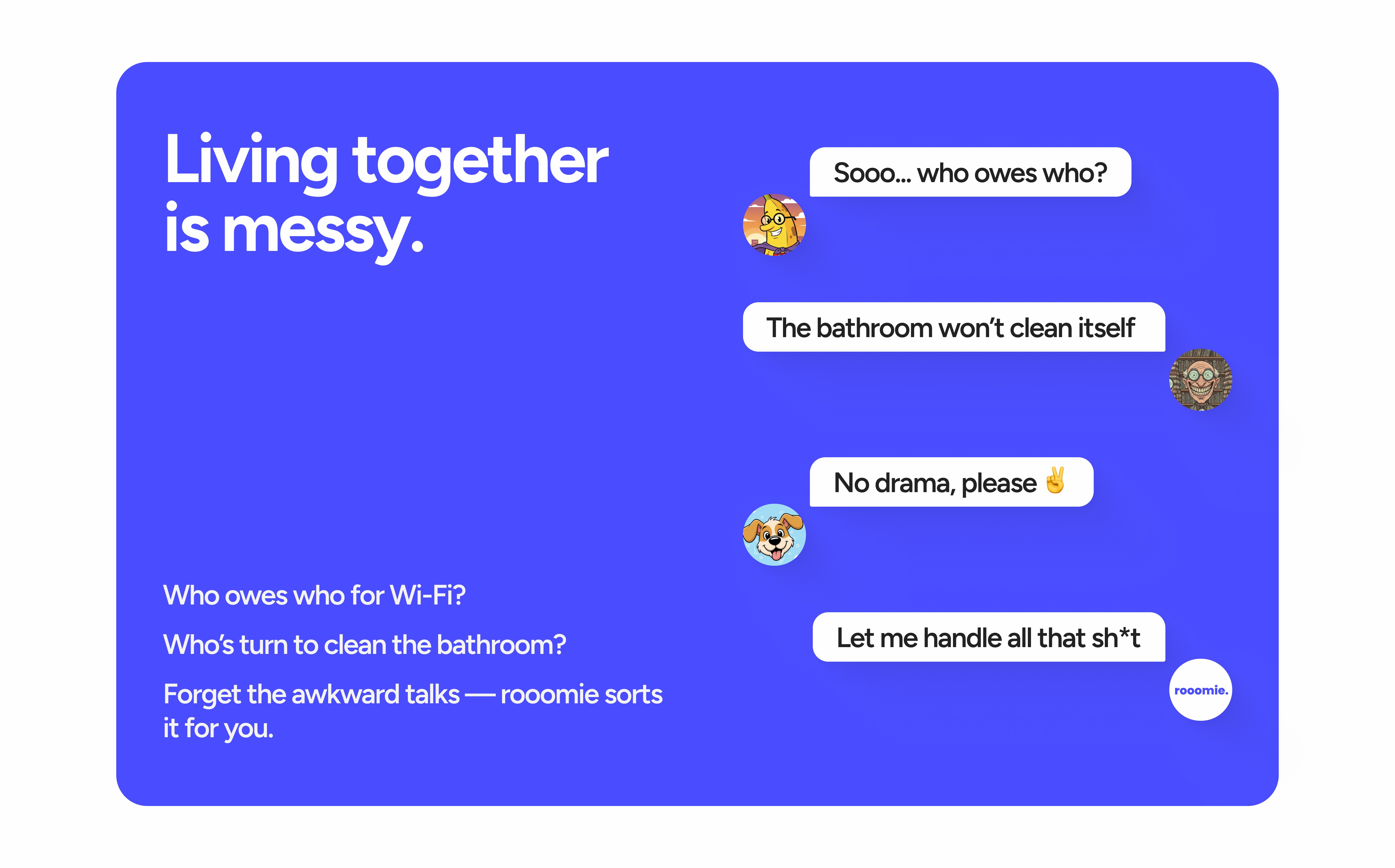screenshot from rooomie.app website