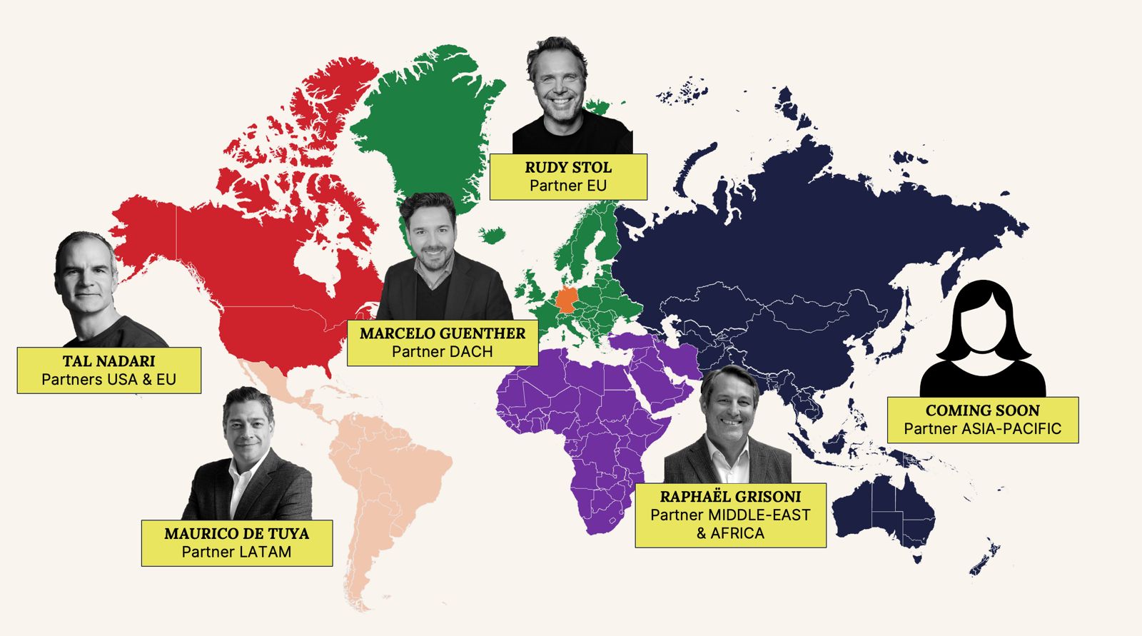 Map of the world with Russel & Stellar partner locations
