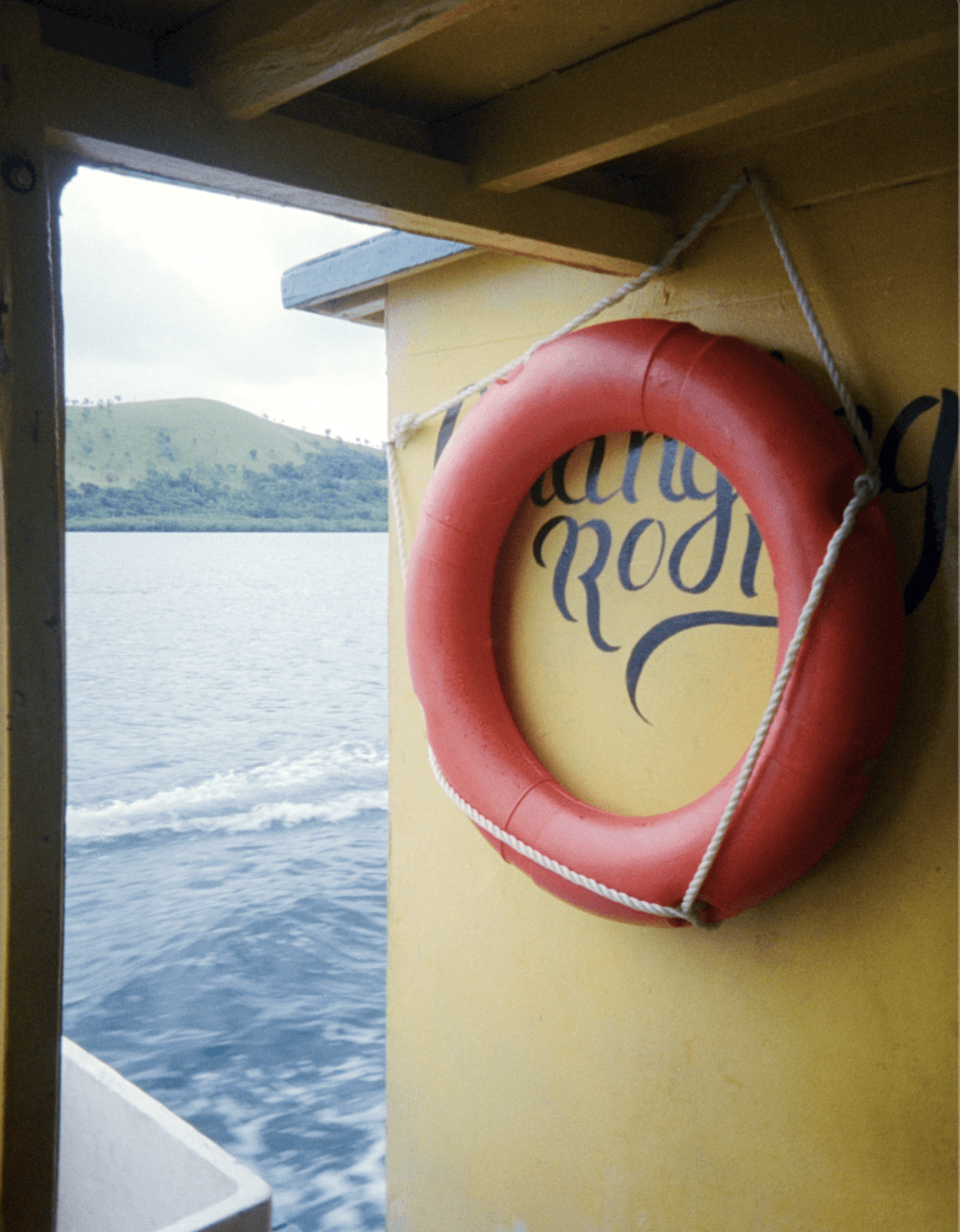 Group of friends smiling on a lively city street at night