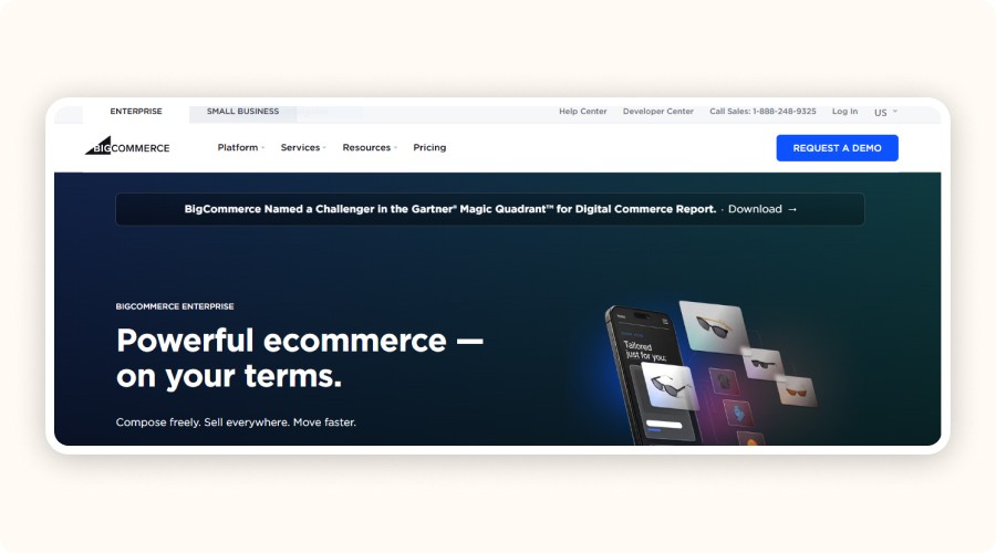 BigCommerce Enterprise homepage