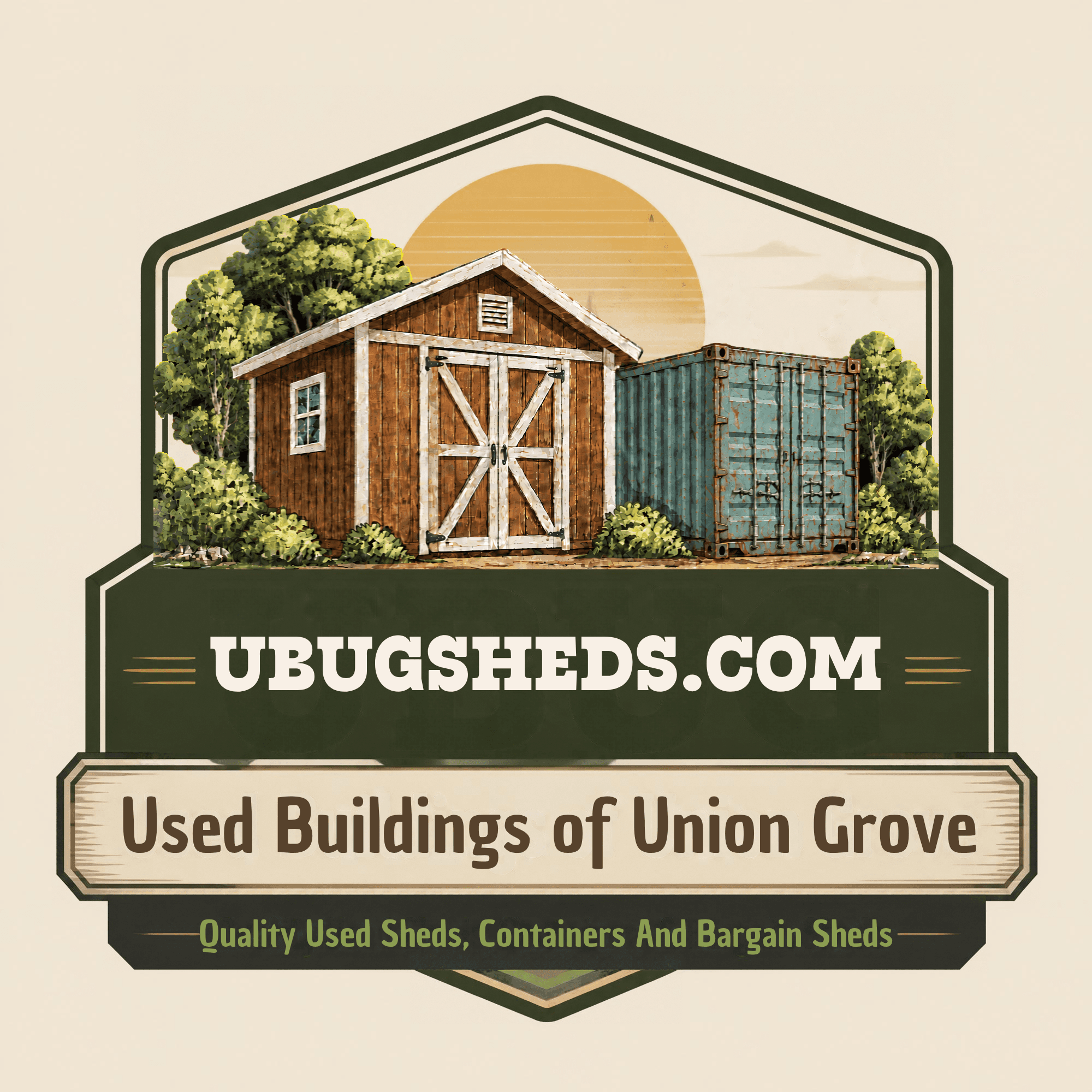 Used Buildings of Union Grove illustrated logo