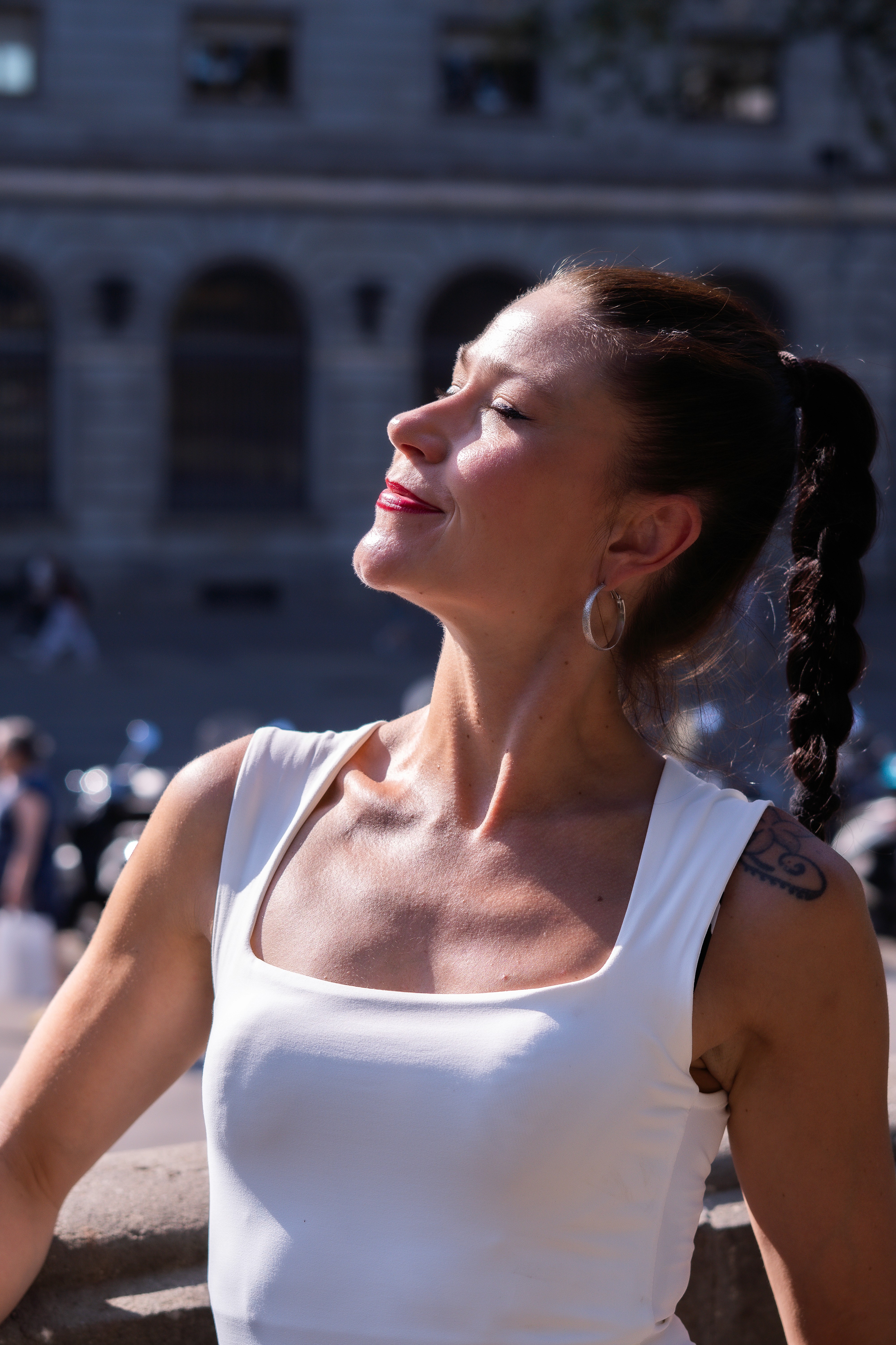 woman spreading her arms
