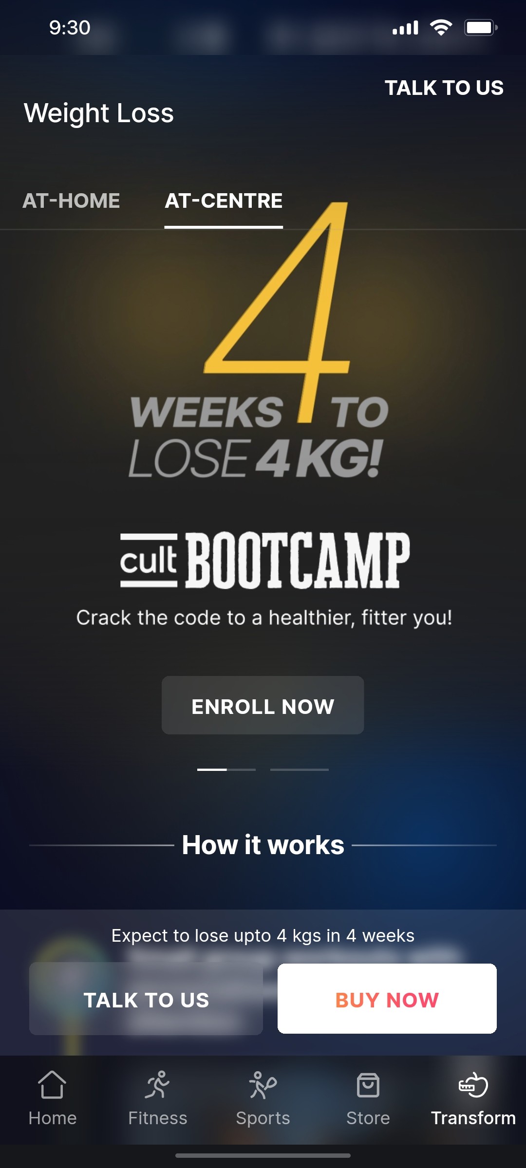 Cult.fit App At center Screen