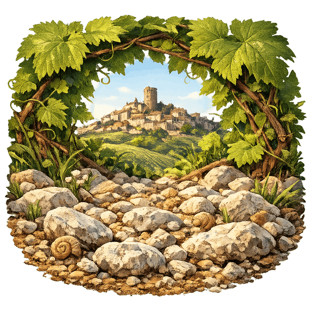 Detailed graphic of the Sancerre wine region.