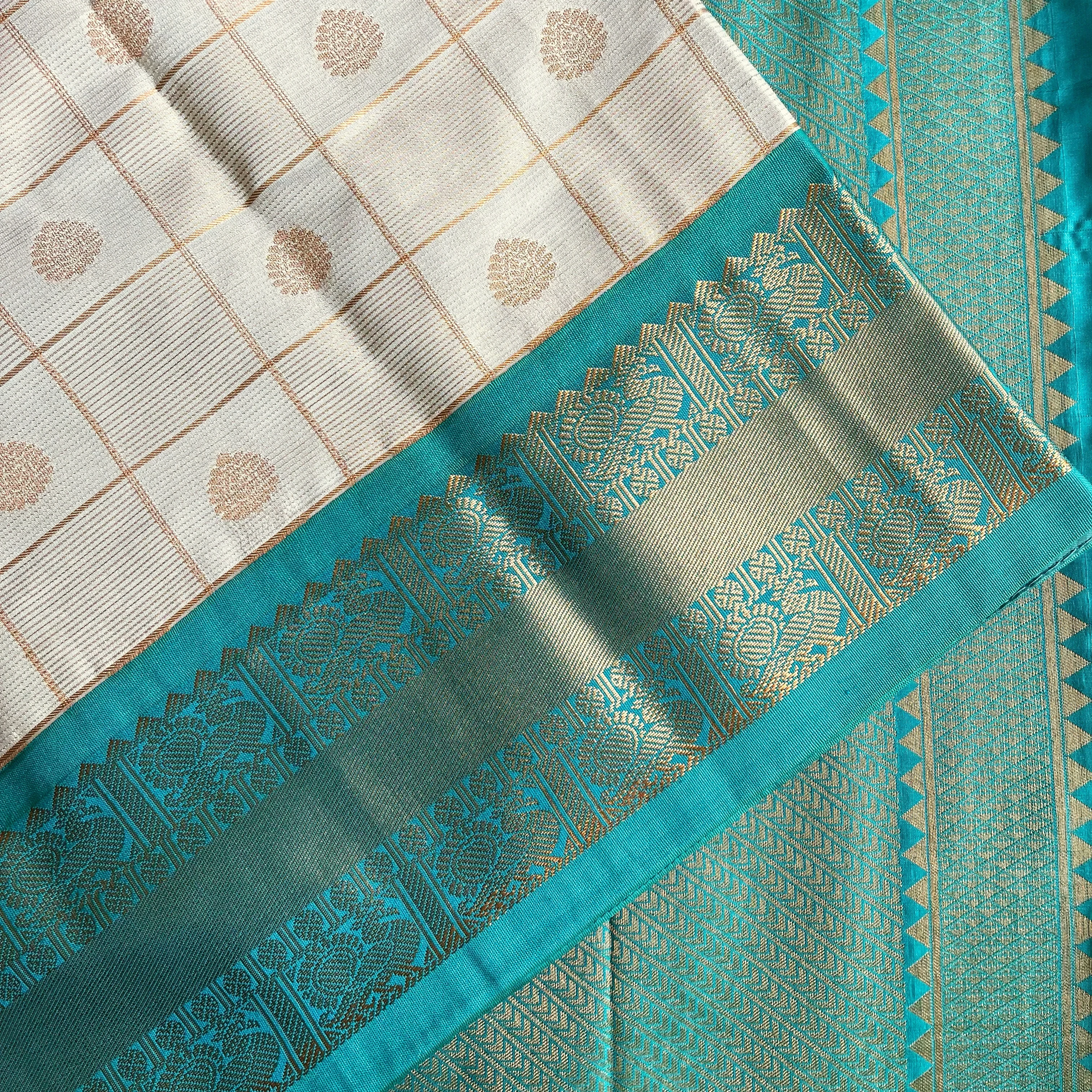 Fog Grey Semi Kanchivaram Art Silk Saree