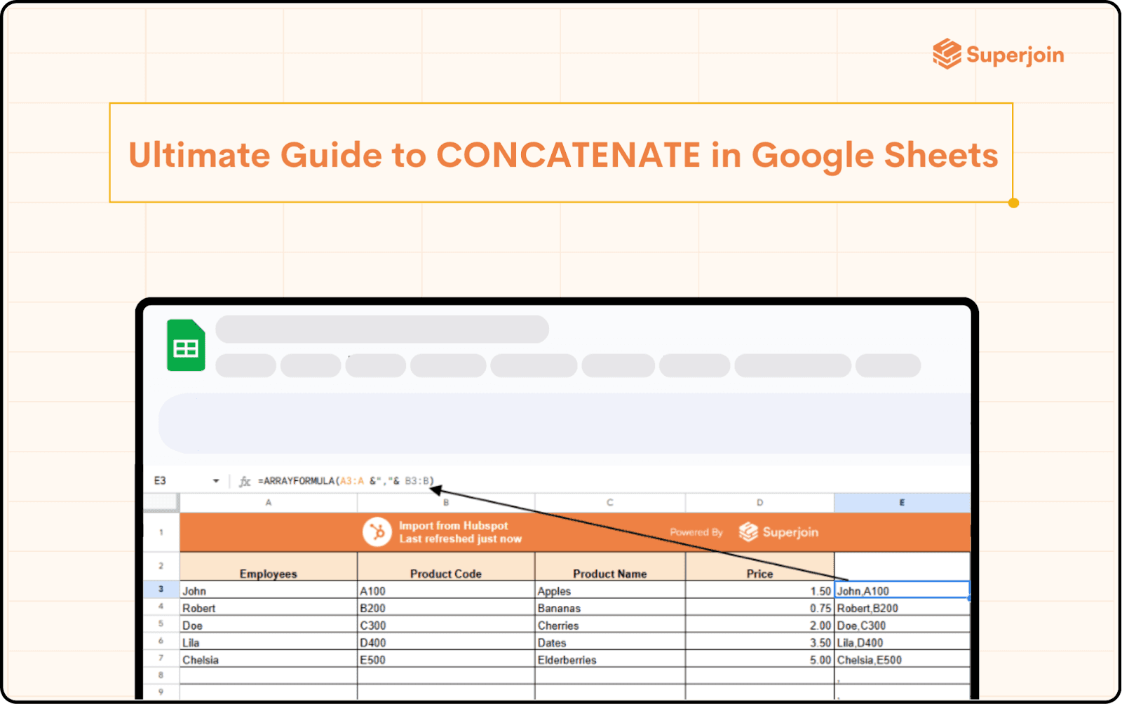 How to Concatenate in Google Sheets