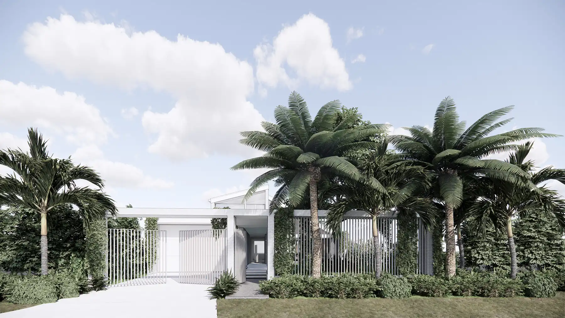 RJB Architects Exterior of white house, stylish, modern, architecture, Auckland