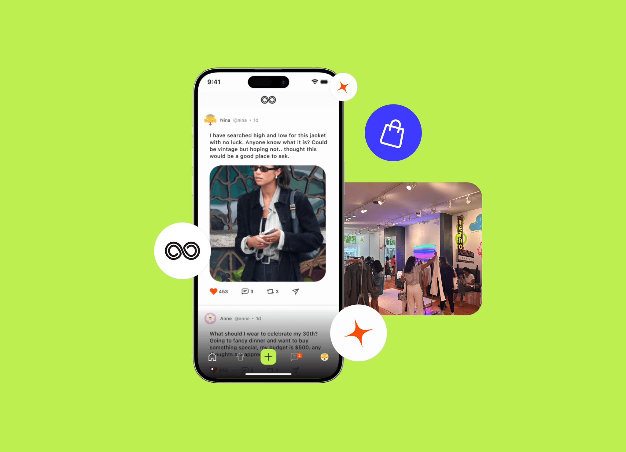 Mockup of Loopin app