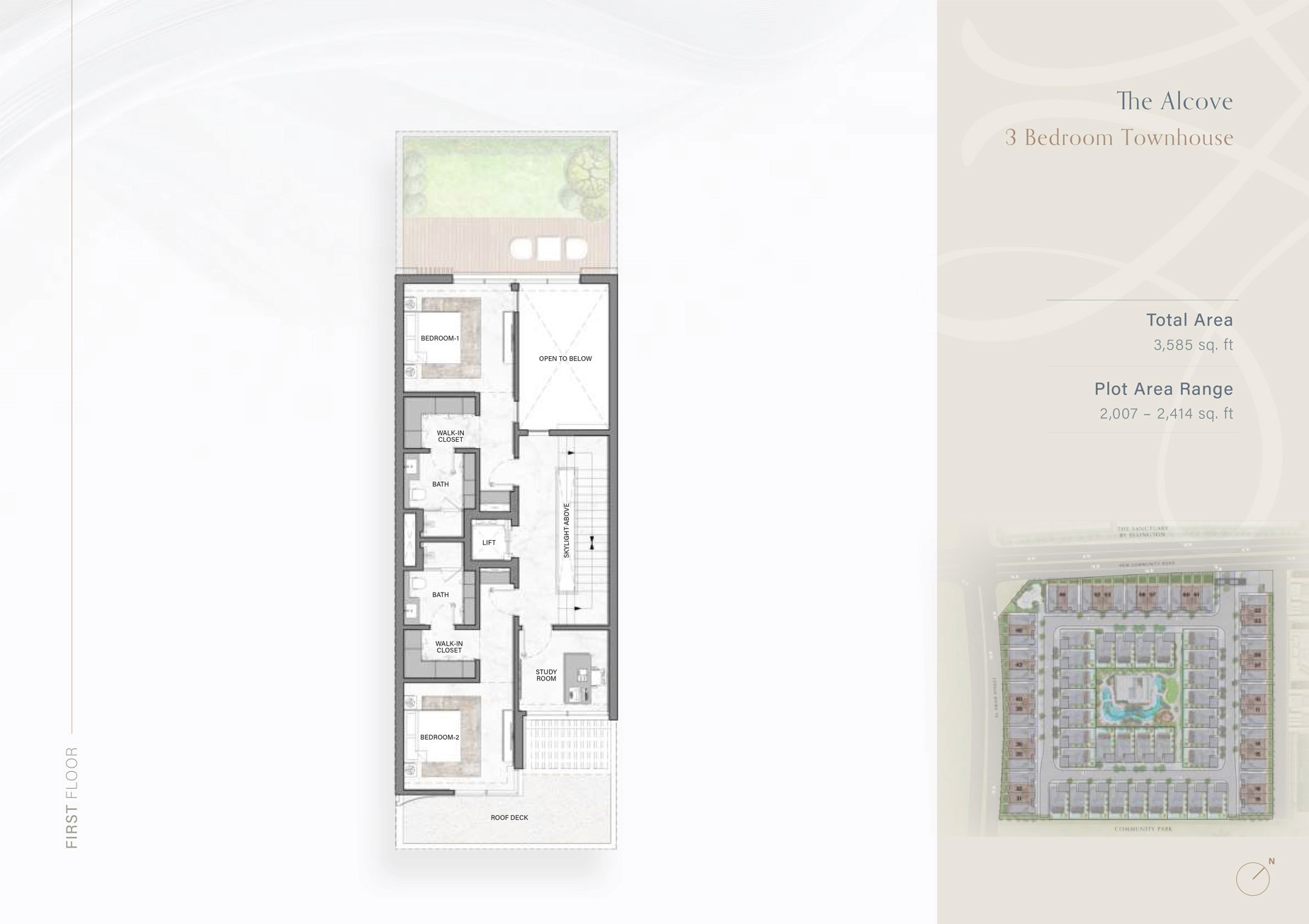 Floor plan image of a 3 bedroom at The Watercrest.